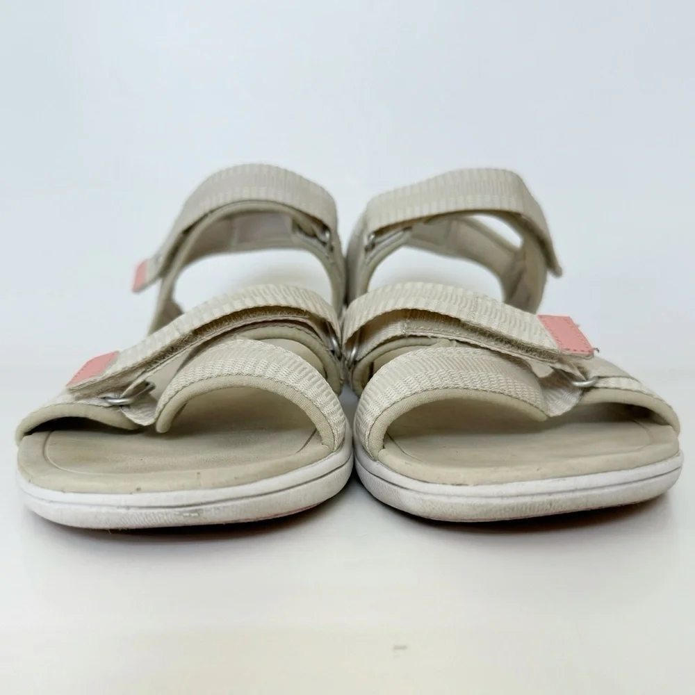 Ryka Womens Savannah 2 Beige Open Toe Ankle Strap Strappy Sandals Shoes Size 7.5